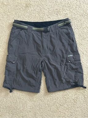 ExOfficio Amphi Shorts Mens Size 32 Brown Belted Nylon Hiking Cargo 9.5